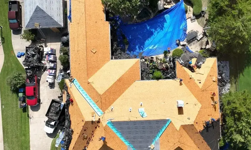 Professional Storm Damage Roof Repair being performed in Flagler Beach